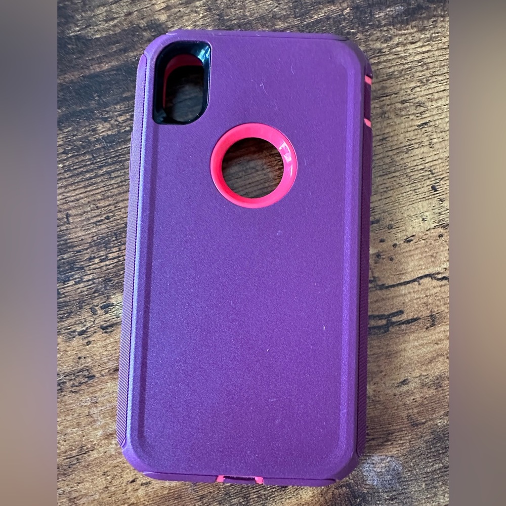 iPhone XR phone case, AlCase, dark purple + pink